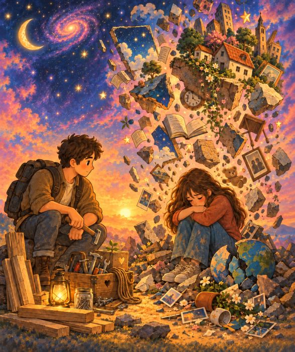 Cuando tu mundo se derrumbe, estaré aquí para reconstruirlo contigo